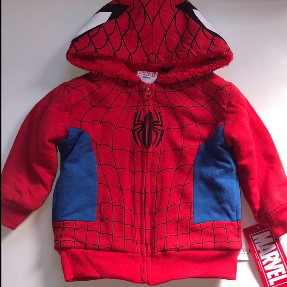 Marvel Spider-Man Hoodie Baby Toddler Boy Size 18 Months NWT